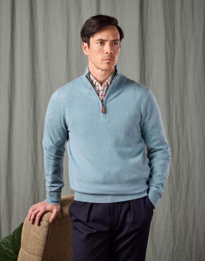 Cashmere Half Zip - Ultramarine