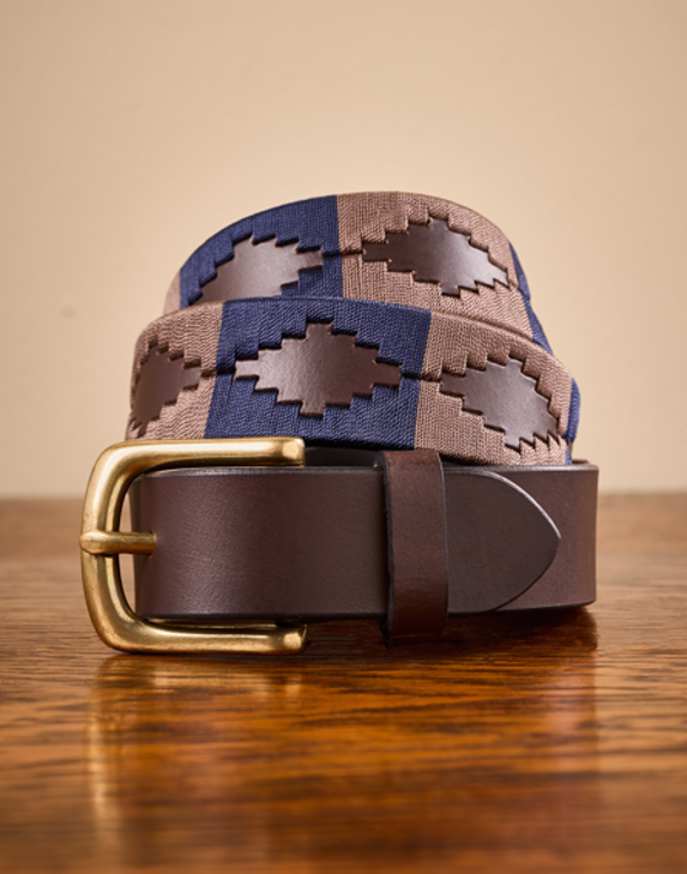 Polo Belt - Navy/Brown