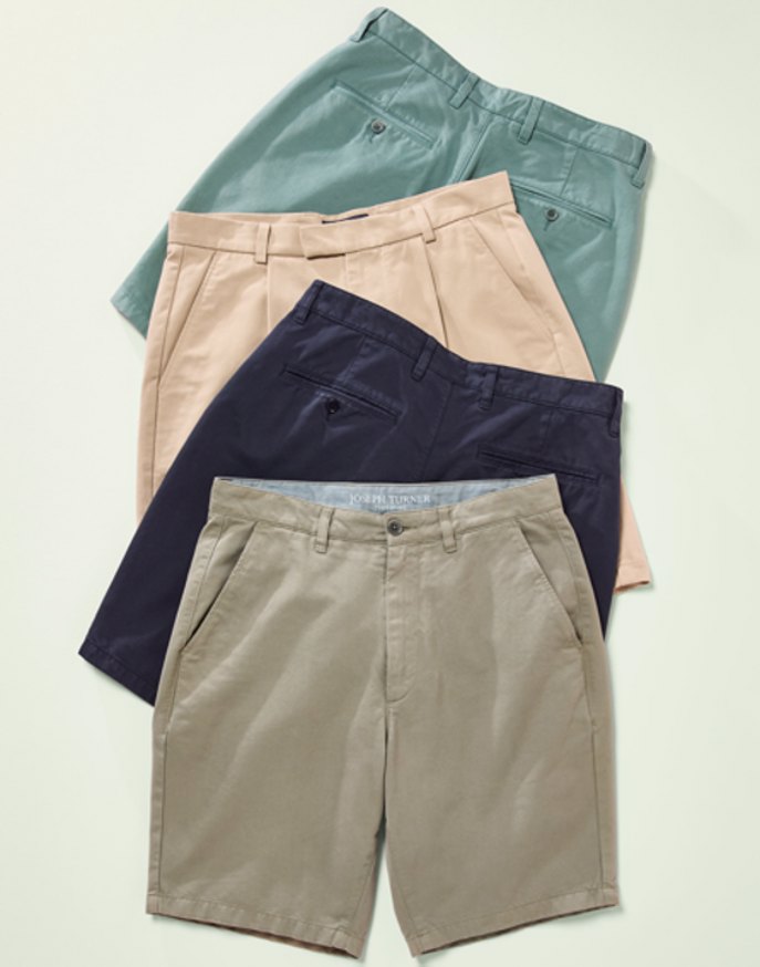 Flat Front Shorts - Sage | Joseph Turner