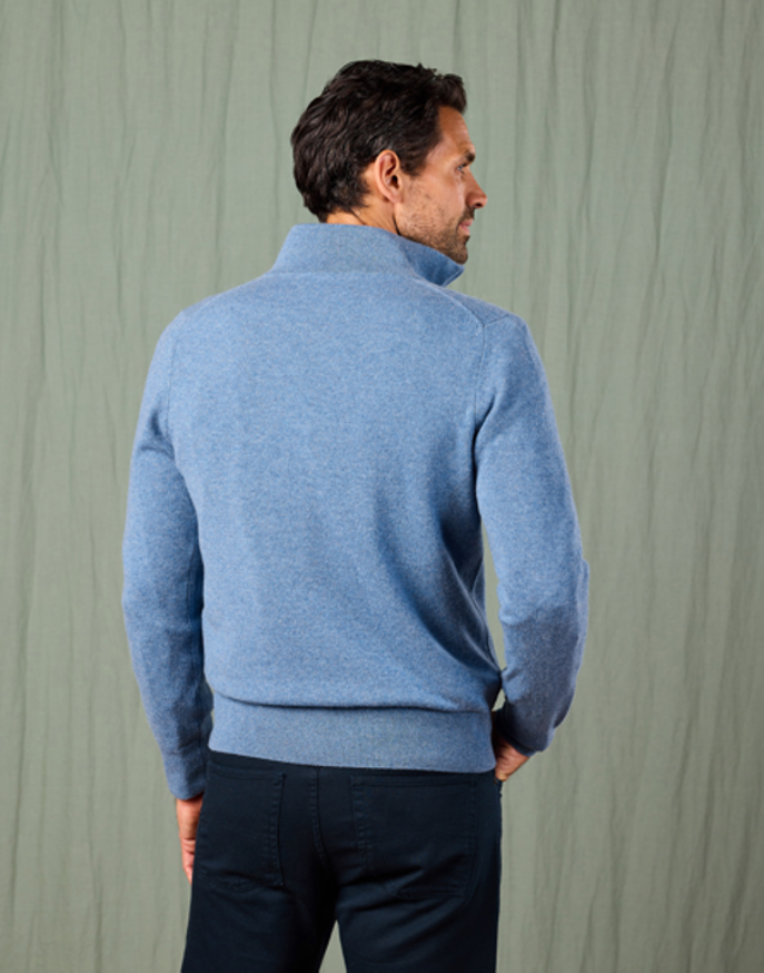Cashmere Half Zip Jumper - Blue