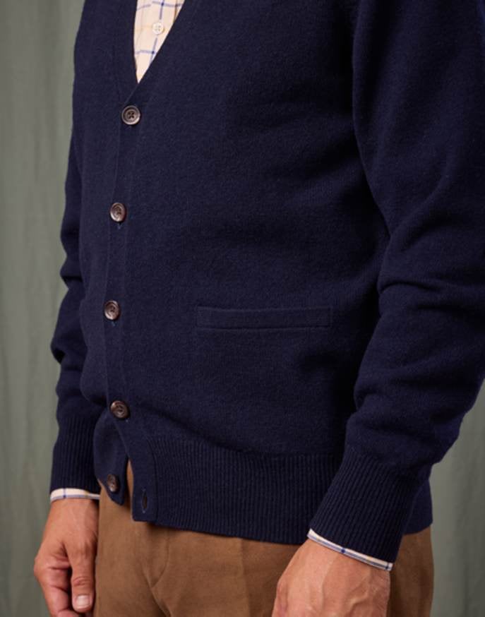 Lambswool Cardigan - Navy