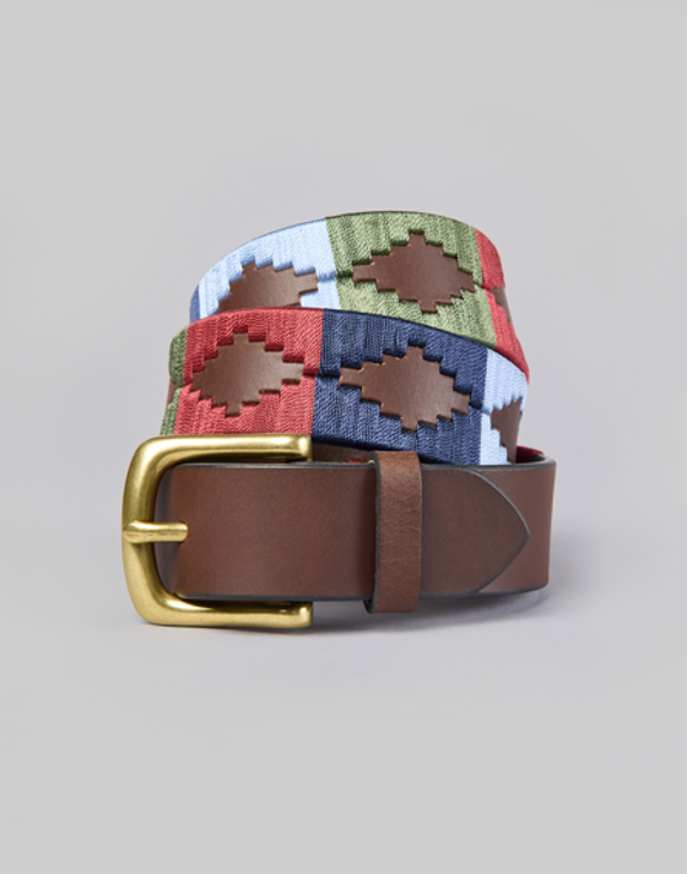 Polo Belt - Burgundy/Navy/Sky/Green