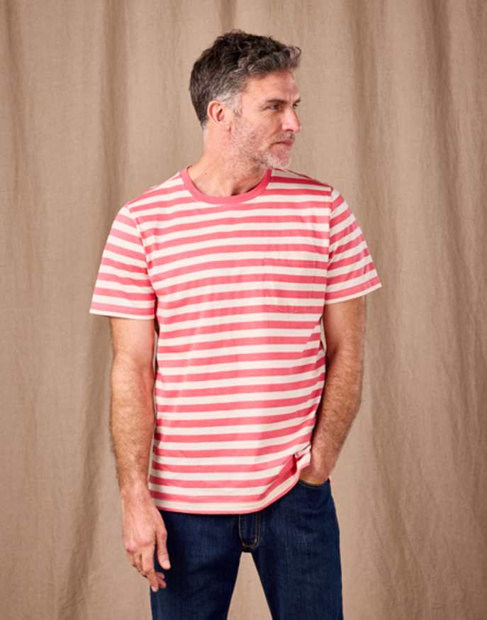 Printed Stripe T Shirt - Pink