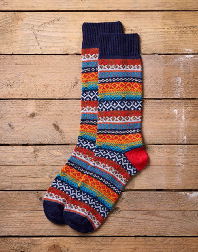 Fair Isle Socks - Navy