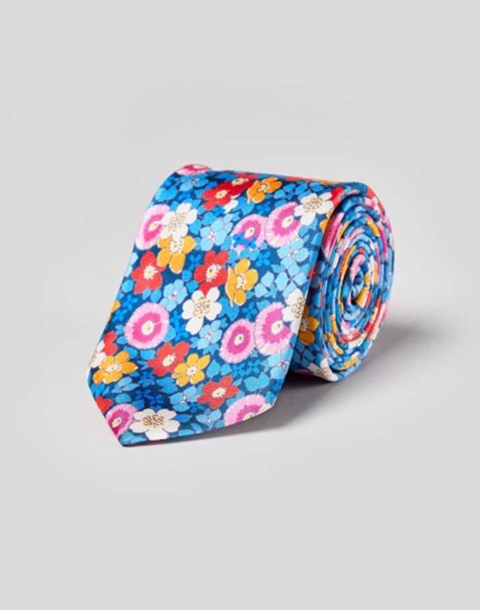 Floral Printed Silk Tie