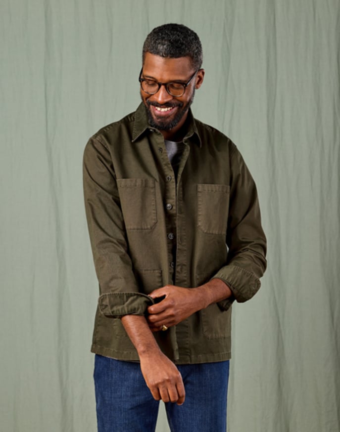 Cotton Overshirt - Bark