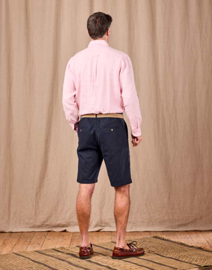 Linen Cotton Shorts - Navy