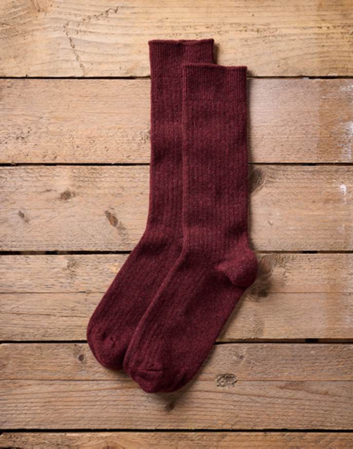 Cashmere Socks - Wine