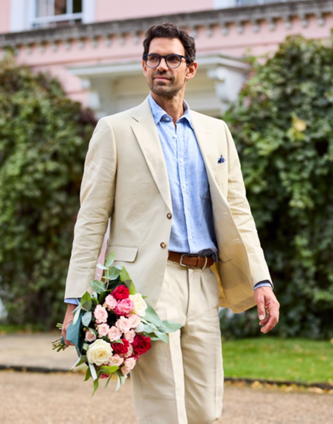 Linen Suit Jacket - Stone