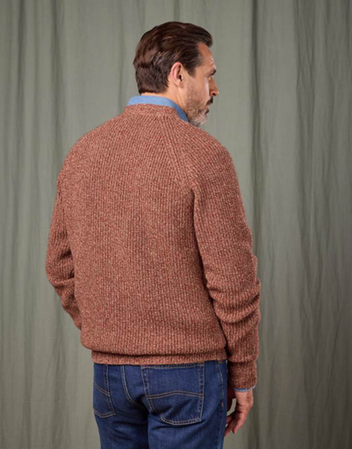 Yak Cardigan - Red/Brown