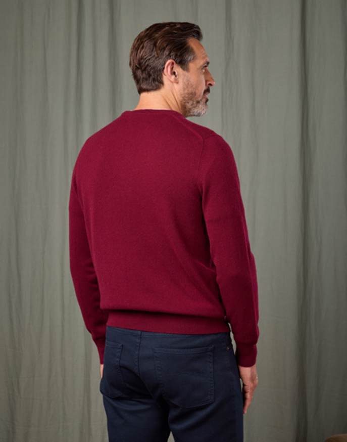 Cashmere Crew Neck Jumper - Burgundy
