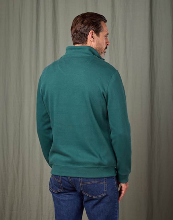 Half Zip Jersey Sweatshirt - Dark Green