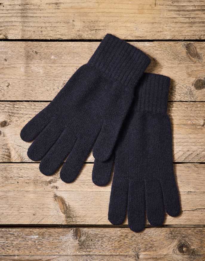 Cashmere Knitted Gloves - Navy