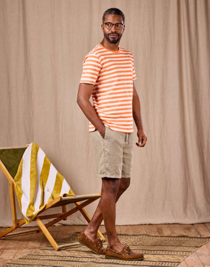 Printed Stripe T Shirt - Orange