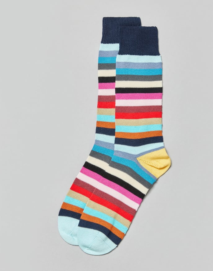 Multi Stripe Socks - Aqua