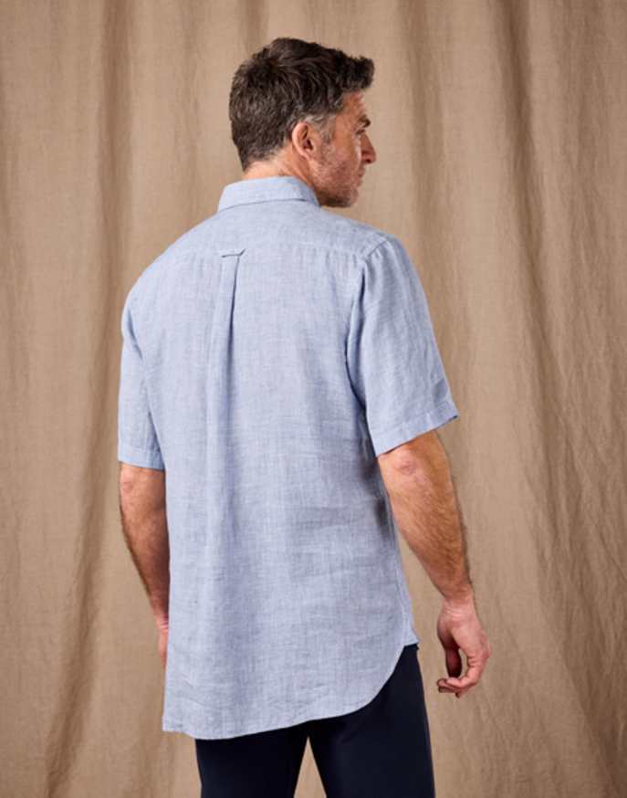 Linen Shirt Short Sleeve - Dogtooth