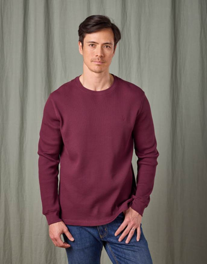 Long Sleeve Waffle T Shirt - Fig