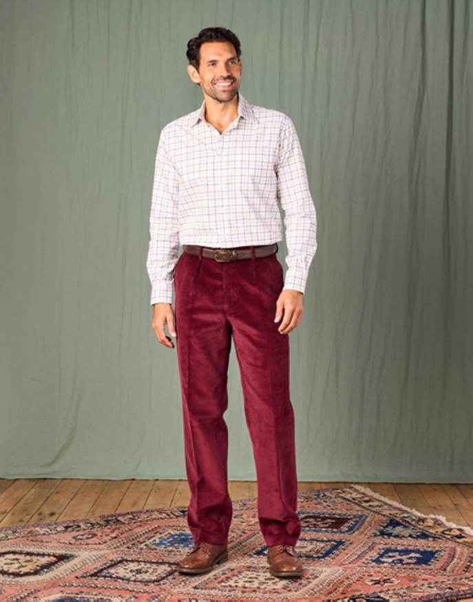 Corduroy Trousers - Burgundy