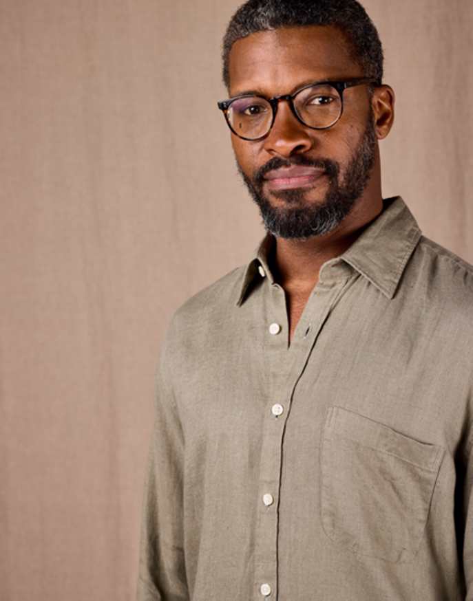 Linen Shirt Long Sleeve - Light Olive