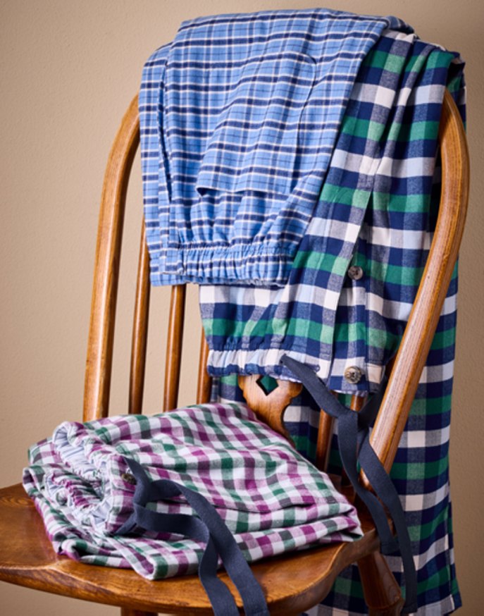 Pyjama Bottoms - Blue/Navy (brushed)