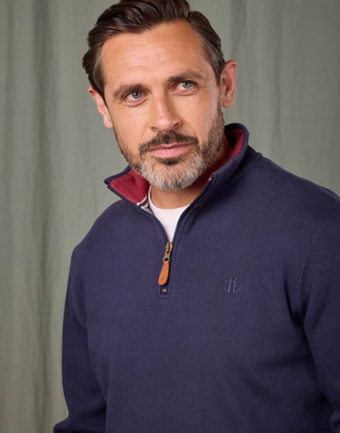 Half Zip Jersey Sweatshirt - Navy