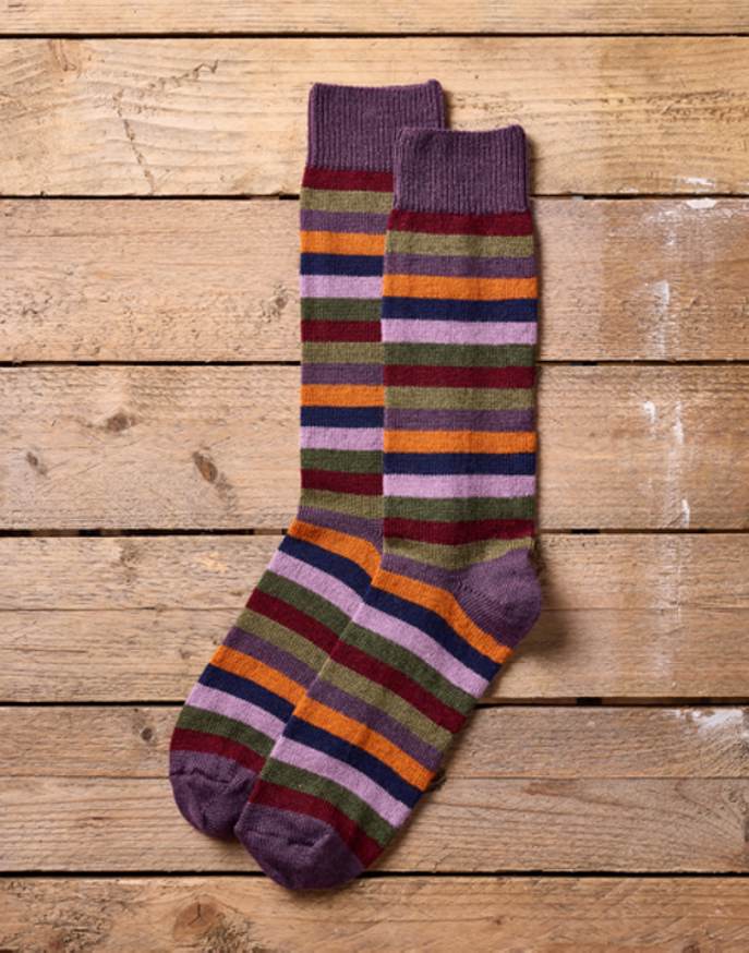 Striped Socks - Thistle