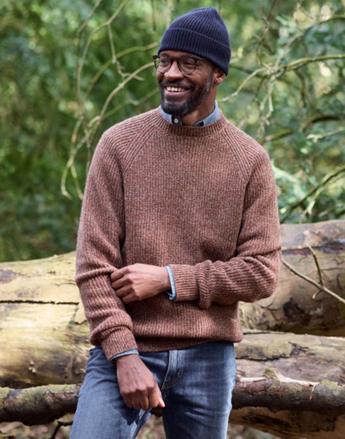 Yak Crew Neck - Red/Brown