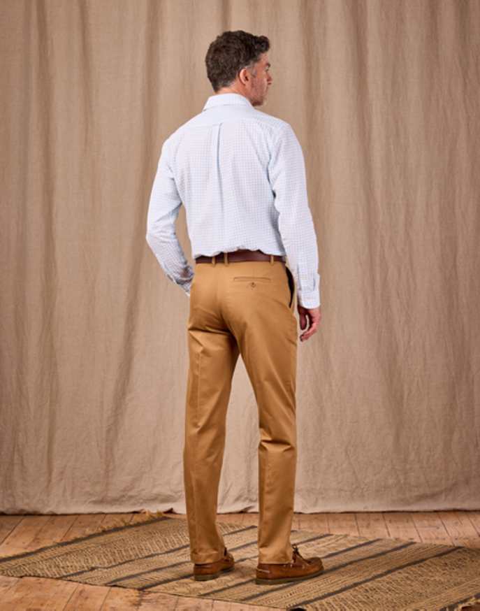 Pleated Front Chino Trousers - Tan