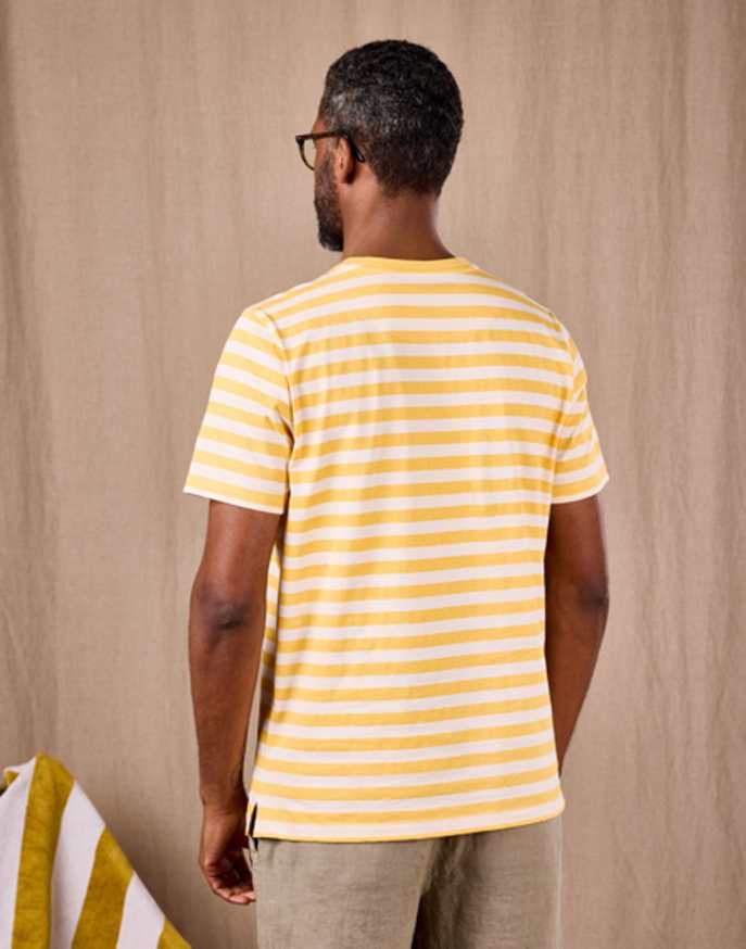 Printed Stripe T Shirt - Yellow