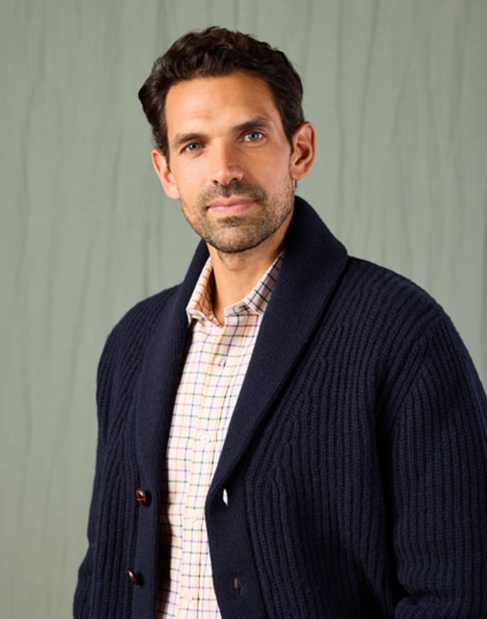 Whitby Shawl Collar Cardigan - Navy