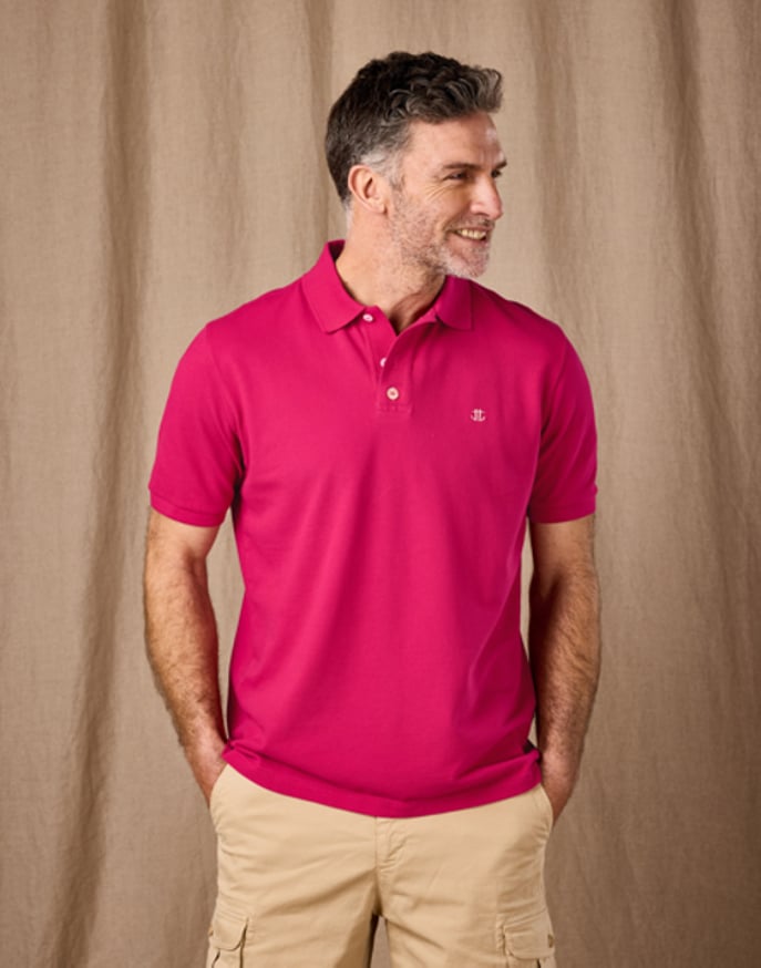 Pique Polo Shirt - Raspberry