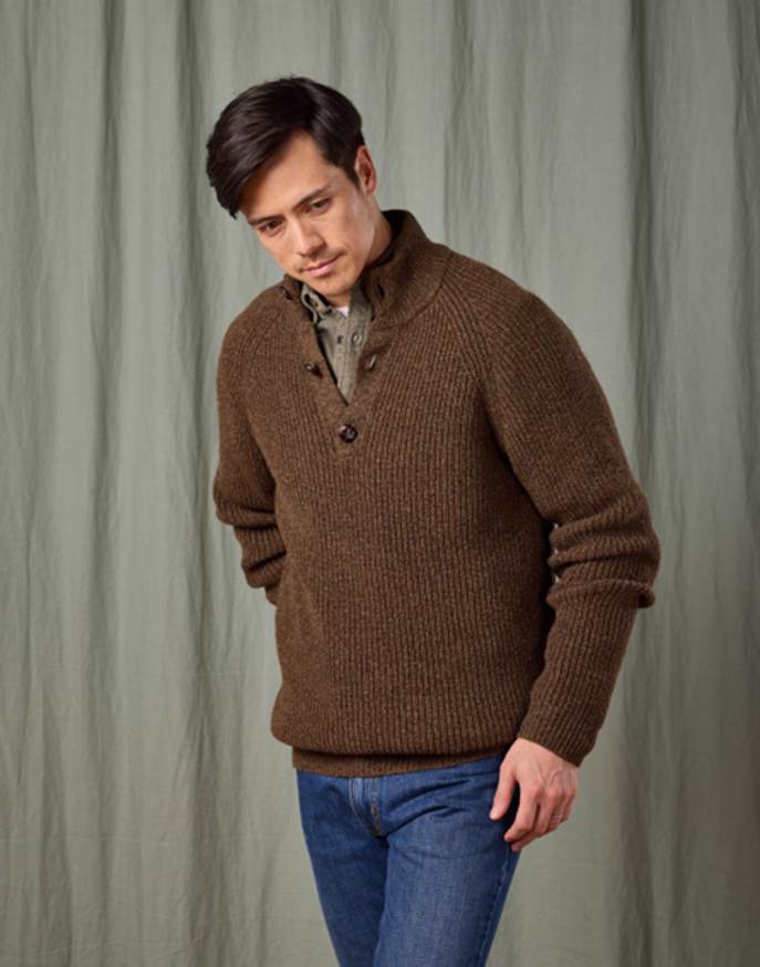 Yak Button Neck - Moss