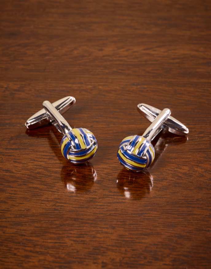 Navy/Yellow Enamel Ball Cufflinks