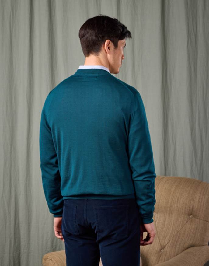 Merino Crew Neck Jumper - Teal