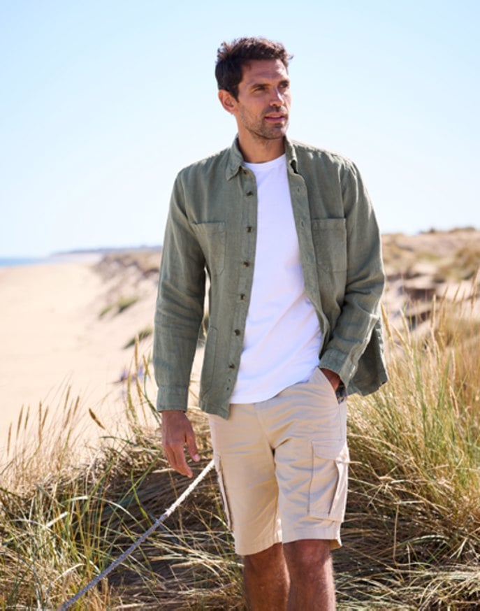 Linen Overshirt - Khaki