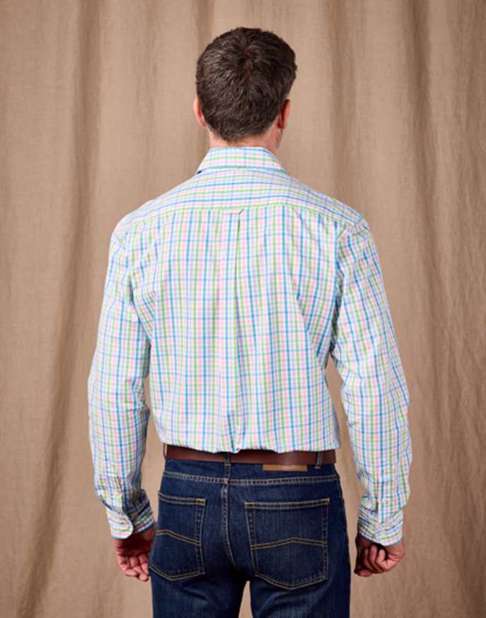 Summer Check Shirt Long Sleeve - Green/Pink/Blue Gingham