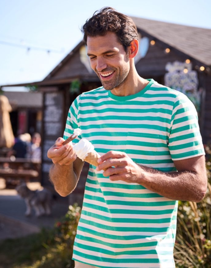 Printed Stripe T Shirt - Green