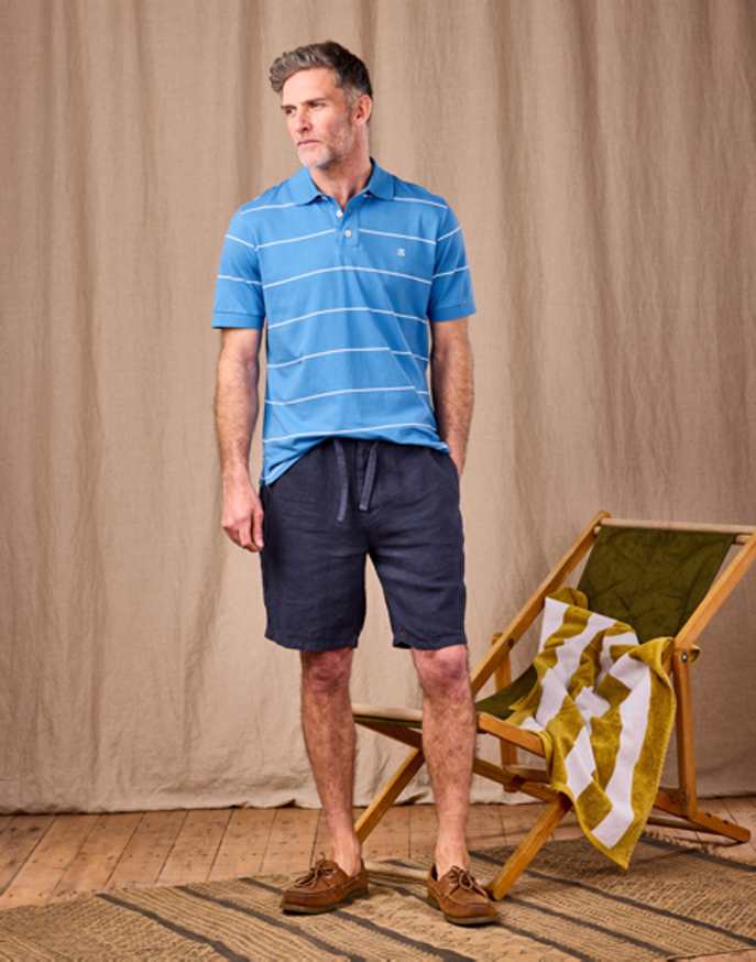 Casual Linen Shorts - Navy