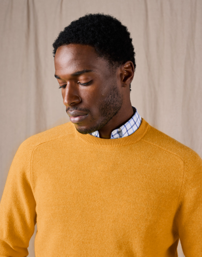Lambswool Crew Neck Jumper - Mustard