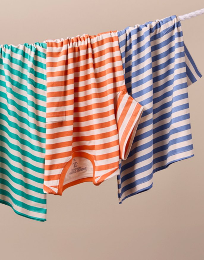 Printed Stripe T Shirt - Green