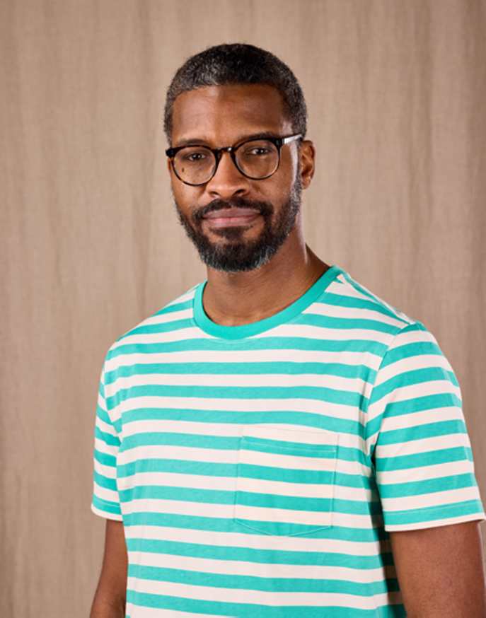 Printed Stripe T Shirt - Green