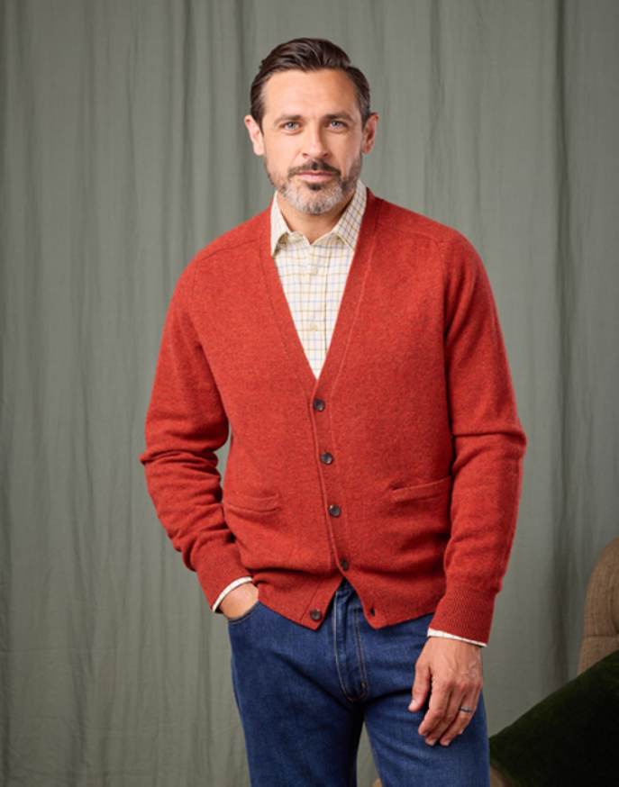 Lambswool Cardigan - Orange