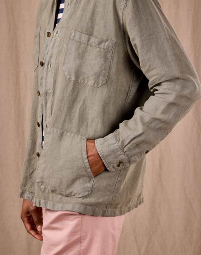 Linen Overshirt - Khaki