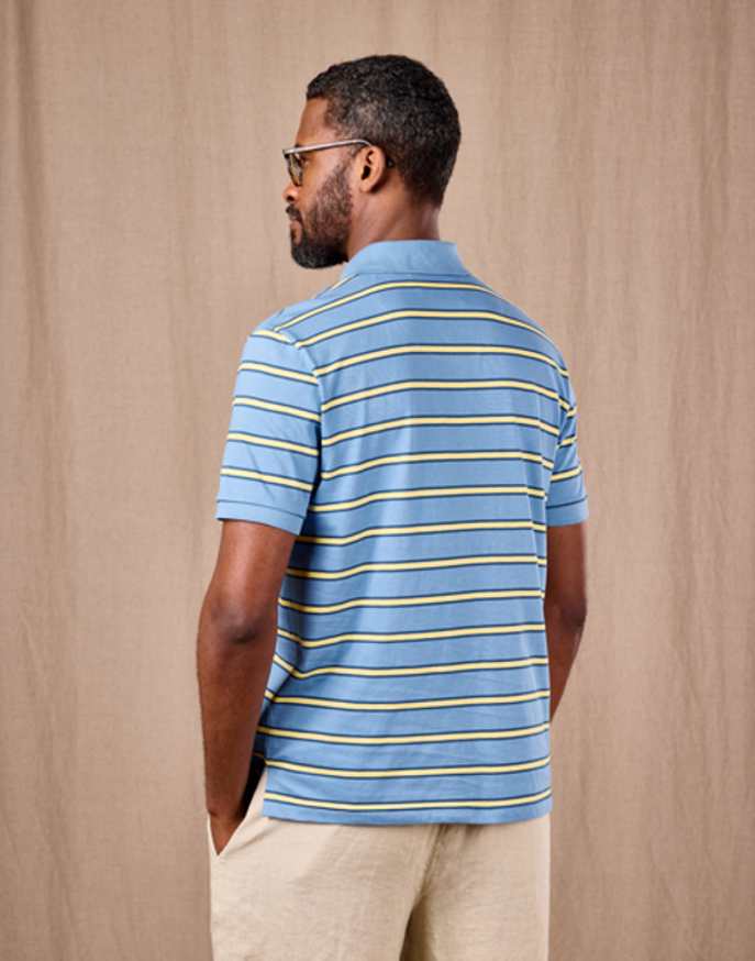 Striped Polo Shirt - Blue/Yellow