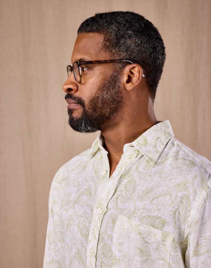 Linen Shirt Long Sleeve - Botanical Print