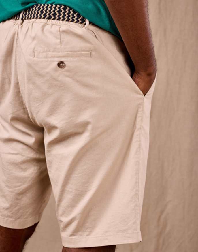 Linen Cotton Shorts - Stone