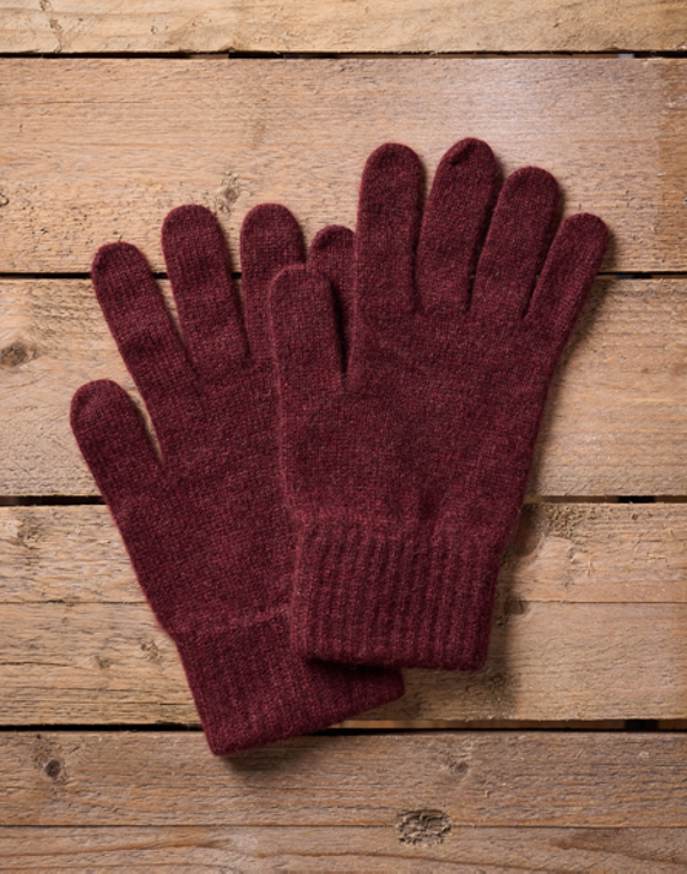 Cashmere Knitted Gloves - Wine