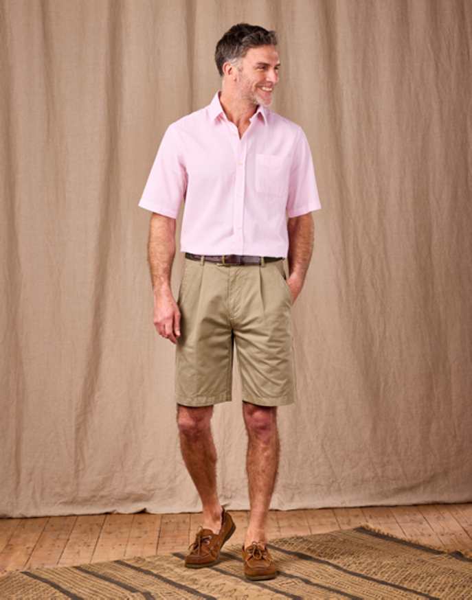 Pleated Front Shorts - Sage