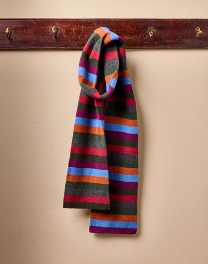 Striped Merino Scarf - Purple