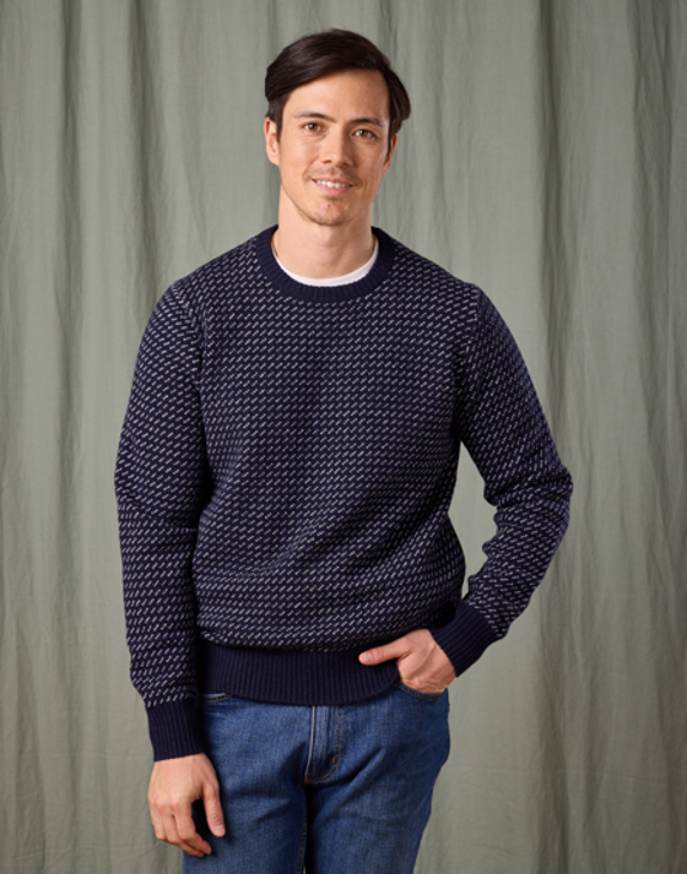 Nordic Crew Neck Jumper - Navy